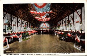Postcard Dance Decorations Inside Armory U.S. Naval Academy Annapolis, Maryland