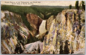 Grand Canyon Yellowstone Great Falls Gem North America Rock Formstion Postcard