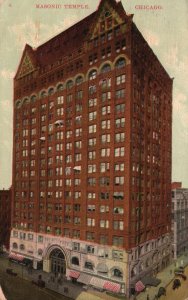 Chicago IL-Illinois, 1910 Masonic Temple Building Structure Vintage Postcard