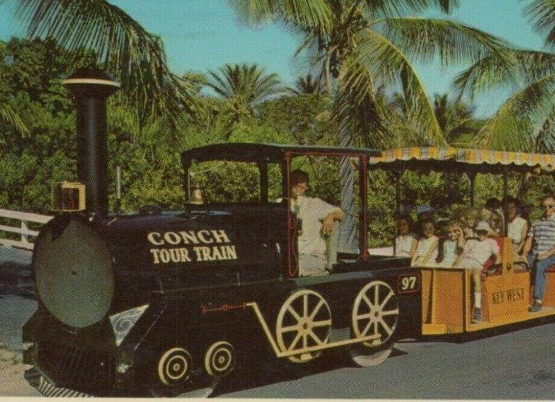 c1960s Conch Tour Train Key West Florida Island City 64 passengers postcard C102 