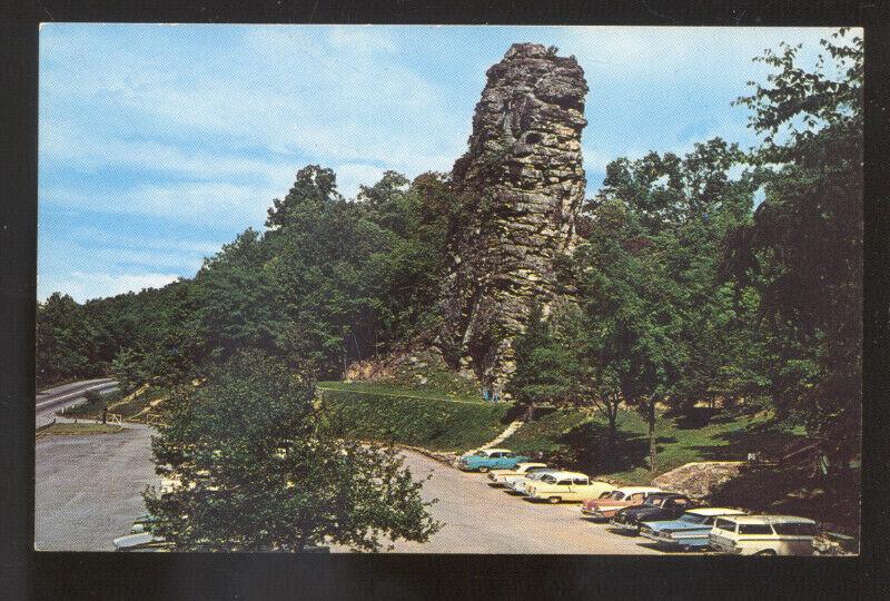 BLUEFIELD WEST VIRGINIA 1950's CARS PINNACLE ROCK STATE PARK VINTAGE POSTCARD