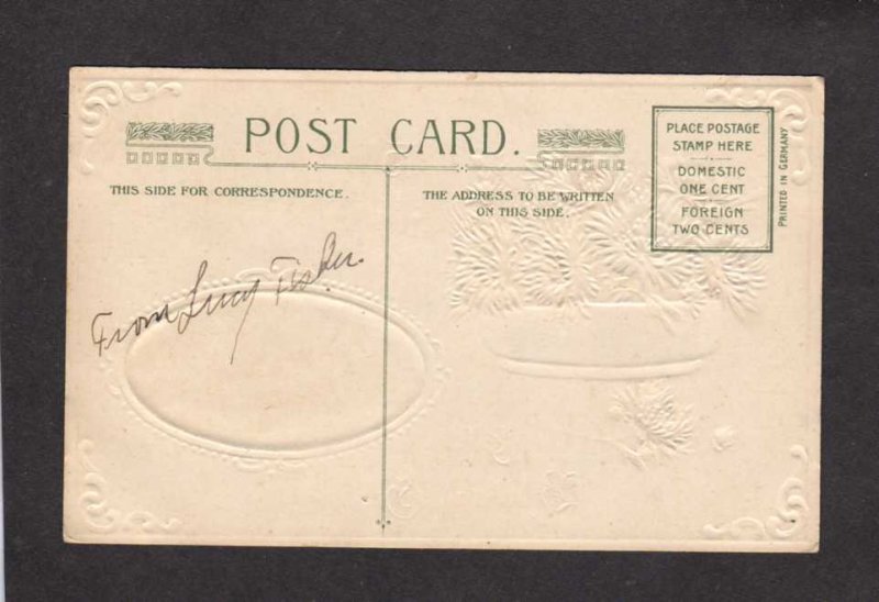Vintage John Winsch 1914 Birthday Greeting Poem Postcard Purple Flowers  PC