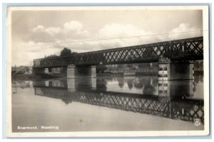 1930 Roermond De Maasbrug Netherlands Posted Vintage RPPC Photo Postcard