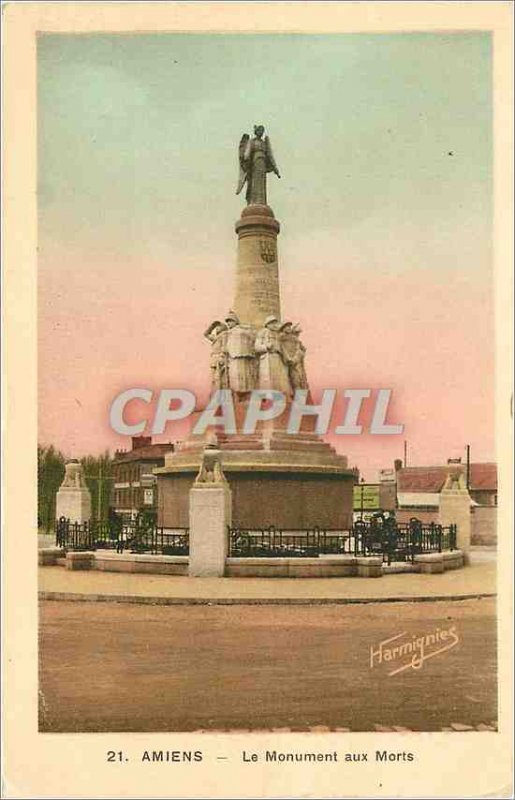 Old Postcard Amiens The War Memorial