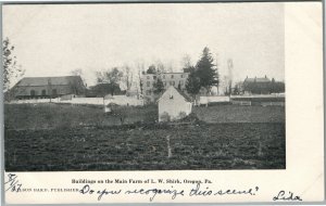 OREGON PA MAIN FARM of J.W. SHIRK ANTIQUE POSTCARD