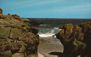 Postcard Biddeford Pool Along the Rocky Coastline Seaside Public Beach Maine ME