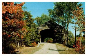 Postcard BRIDGE SCENE Fryeburg Maine ME AS2434