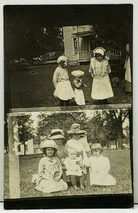 RPPC Children Playing Dress Up  With Little  Flags of Norway? Photo Postcard H11