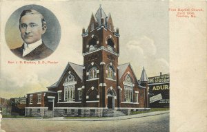 Wheelock Postcard First Baptist Church Trenton MO Grundy County, Rev. J.B Benton