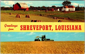 Postcard FARM SCENE Shreveport Louisiana LA AM4537