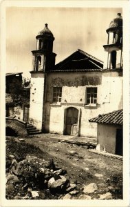 PC CPA ECUADOR, STREET SCENE, CHURCH, Vintage REAL PHOTO Postcard (b22351)