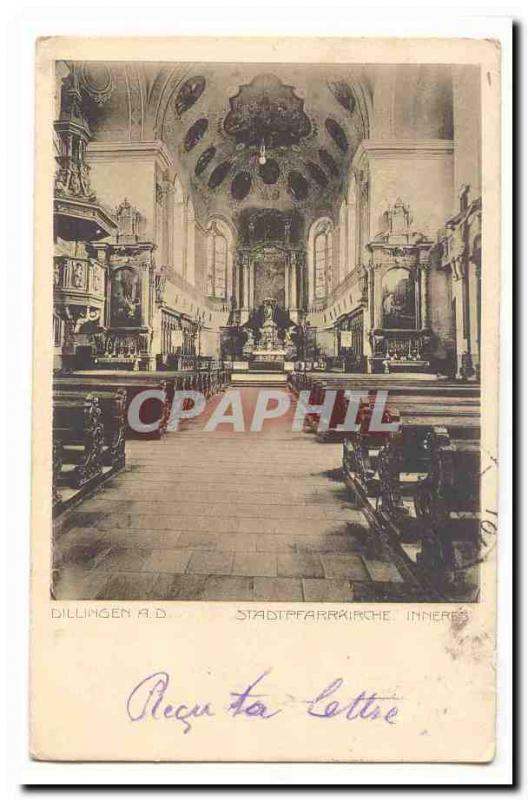  Germany Dillingen Saar Vintage Postcard Stadtpfarrkirche Inneres (correspondenc