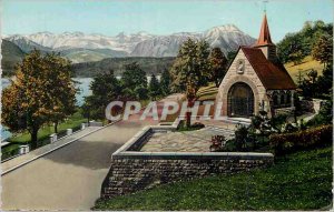 Postcard Modern Kiissnacht has Rigi (schweiz) gedachtniskapelle Konigin Astri...