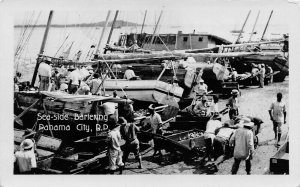 Sea-Side Bartering, Panama City, Republic of Panama, Early Real Photo Postcard