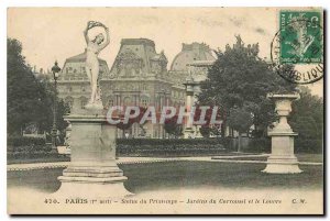 Old Postcard Paris Statue of Spring Gardens and the Louvre Carrousel