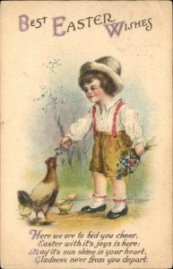 Easter Little Boy & Chicken Unsigned Clapsaddle c1910 Postcard