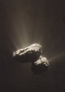 Comet 67P Jupiter Kuiper Belt Glowing Astronomy Space Photo Postcard