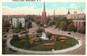 Vintage Postcard 1920's Thomas Circle Washington D. C. District Columbia
