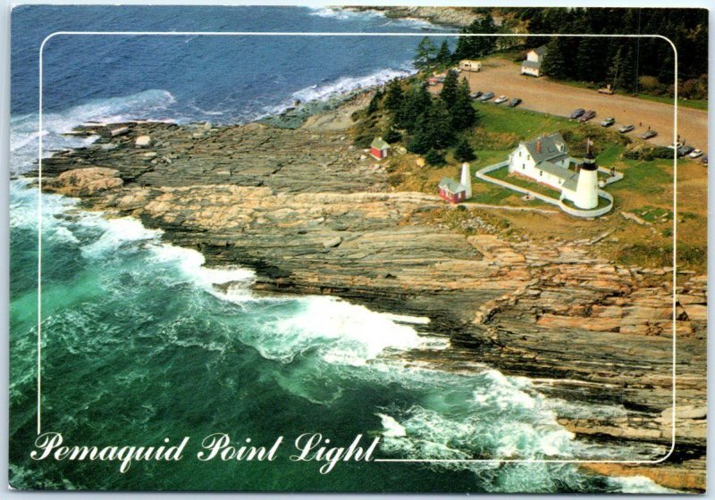 M-77964 An aerial panoramic view Pemaquid Point Light South Bristol Maine