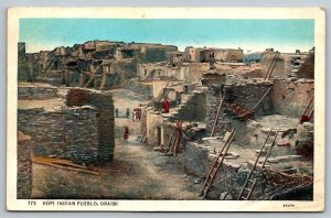 Vintage Arizona Postcard -  Hopi Indian Pueblo   Oraibi  1936