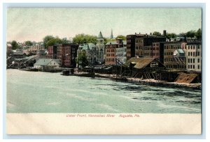 1905 Water Front, Kennebec River, Augusta, Maine ME Postcard 