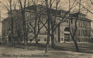 USA Sheldon High School Sheldon Iowa Vintage Postcard 03.95