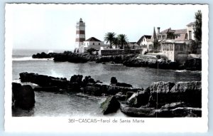 RPPC CASCAIS Farol de Santa Maria PORTUGAL Postcard