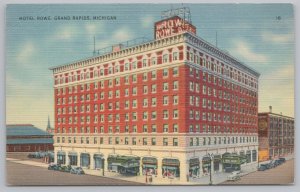 Hotel & Resort~Hotel Rowe @ Grand Rapids Michigan~Vintage Postcard