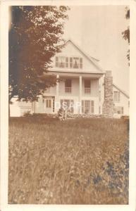 C52/ Lovell Conifer and Camps Maine Me RPPC Real Photo Postcard c40s Main House