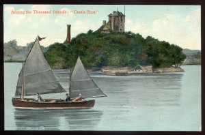 h848 - THOUSAND ISLANDS Ontario Postcard 1900s Castle Rest. Yacht