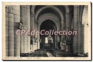 Postcard From Old Lencloitre Interior I'Eglise