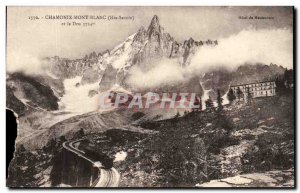 Old Postcard Chamonix Mont Blanc and the Dru Train