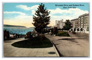 Riverside Park Drive and Hudson River New York City NY NYC UNP DB Postcard O15