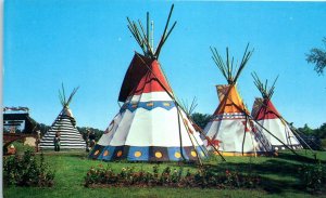 1950s Fort Dells Sioux Tepees Wisconsin Dells Wisconsin Postcard