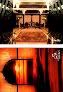 2~4X6 Postcards Taipei, Taiwan China THE RITZ HOTEL Lobby~Aldebaran Music Lounge