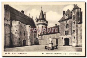 Postcard Old Sully sur Loire The feudal castle (XIV century) Court of Honor