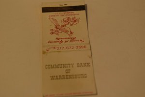 Community Bank of Warrensburg Cardinal 20 Strike Matchbook Cover