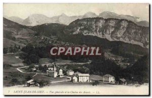 Old Postcard Saint Jean de Sixt Vue Generale and La Chaine Des Arvais