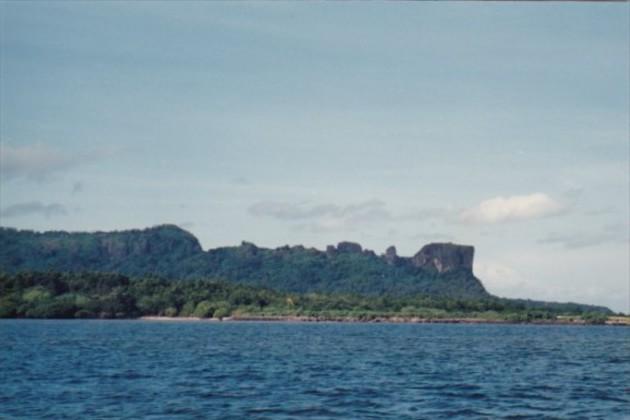 Micronesia Pohnpei Cliff Scene Along Seashore