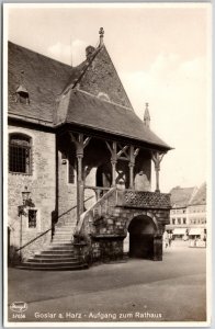 Gozlar a. Harz - Aufgang zum Rathaus Germany Town Hall Real Photo RPPC Postcard