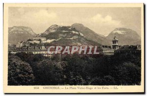 Old Postcard Grenoble Place Victor Hugo and Forts