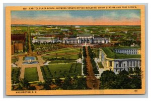 Vintage 1940's Postcard Capitol Plaza Senate Offices Union Station Washington DC