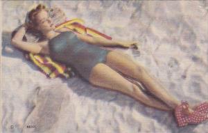 Pin Up Beautiful Girl On Beach