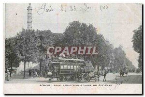 Old Postcard Paris Boulevard Sebastopol & Place du Chatelet