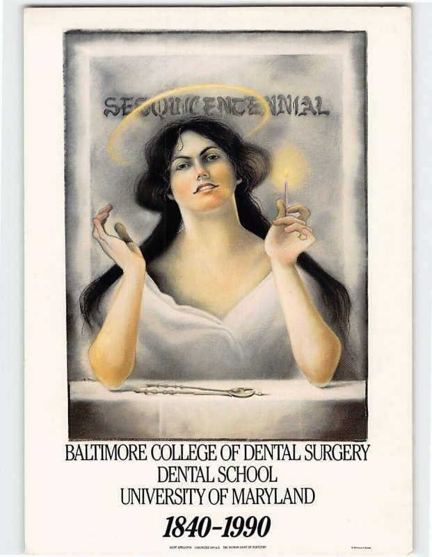Postcard Saint Apollonia by Moe Turner Baltimore College of Dental Surgery MD