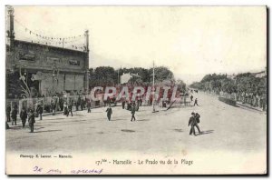 Old Postcard Marseille Prado Seen From The Beach