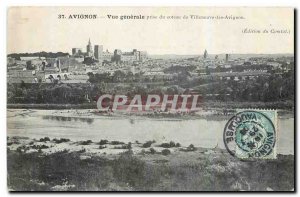 Old Postcard Avignon General view taken from the hill Villeneuve Avignon