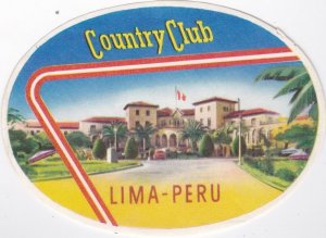 Peru LIma The Country Club Vintage Luggage Label lbl0130