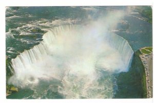 Horseshoe Falls, Niagara Falls, Ontario, 1963 F.H. Leslie Aerial View Postcard