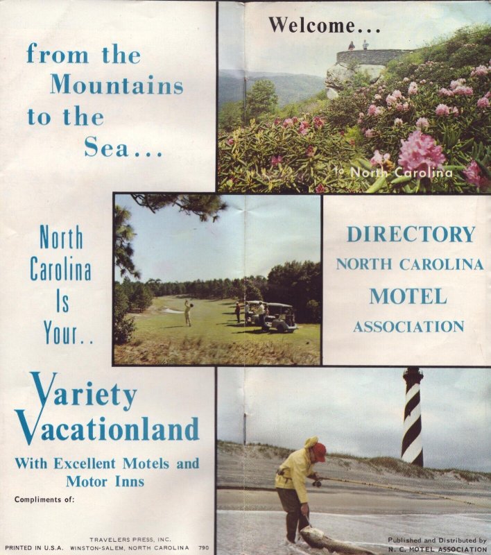 Vintage 1960's North Carolina Motel Association Directory